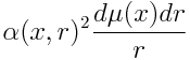alpha^2(x,r) d\mu(x) dr/r